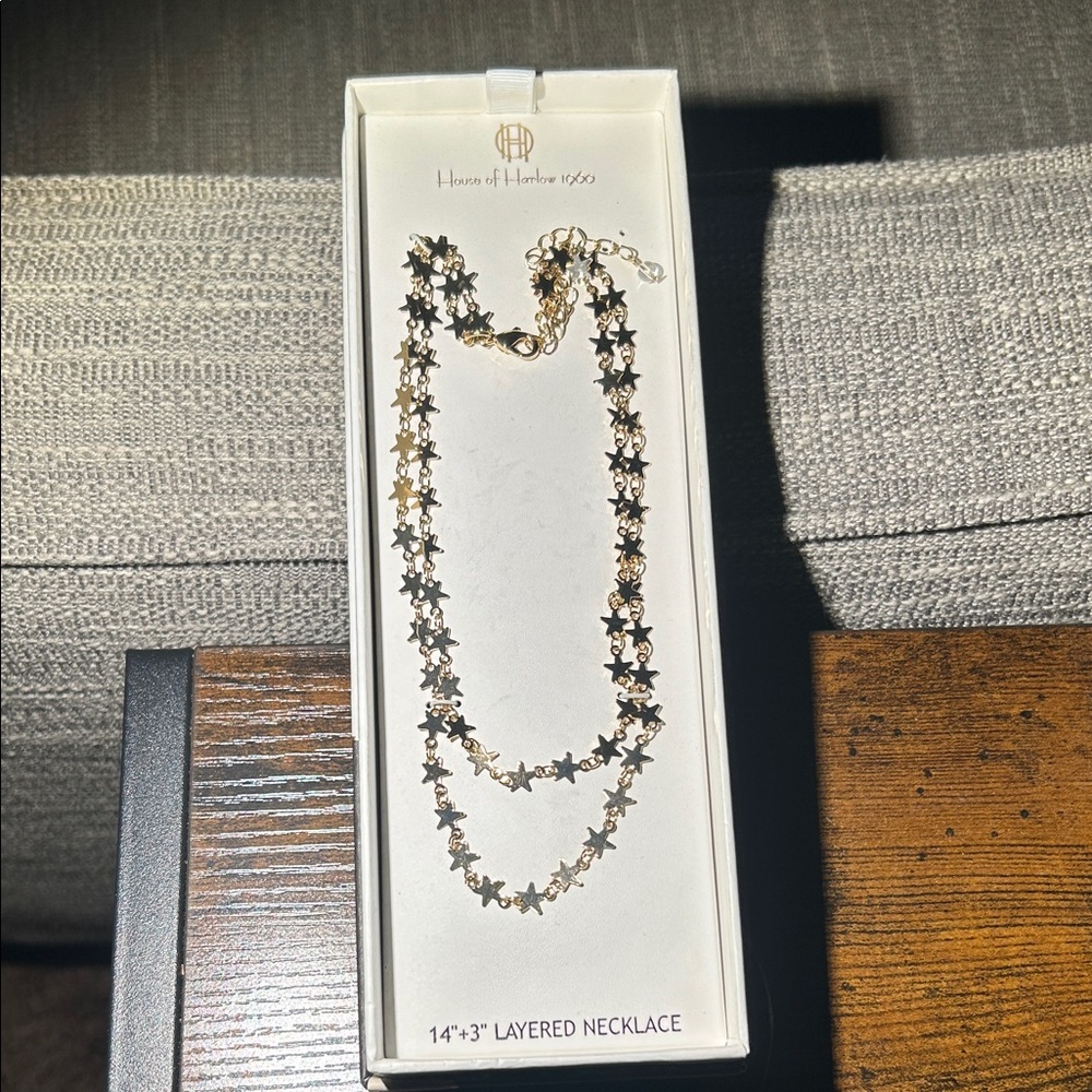 Vintage House of Harlow 1960 Gold Star Layered Necklace